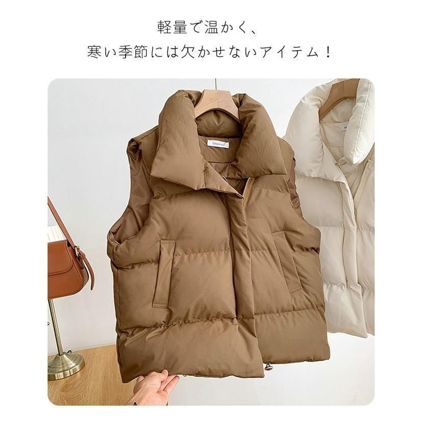 45R ナイロンキルティングベスト　プリマロフト　ブラウン　レディース erika7619_1.jpg