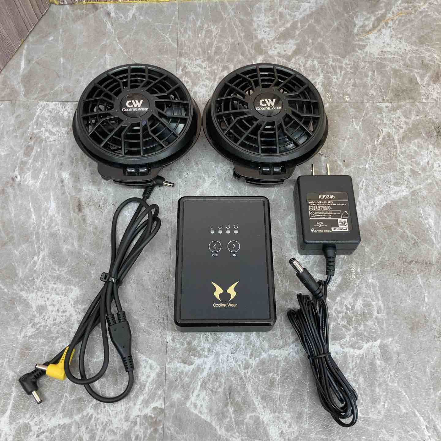 サンエス製　空調服用バッテリーRD9890J 2個　充電器1個 サンエス 空調服用ファン(2個)、バッテリーRD9890J(1個)、充電器