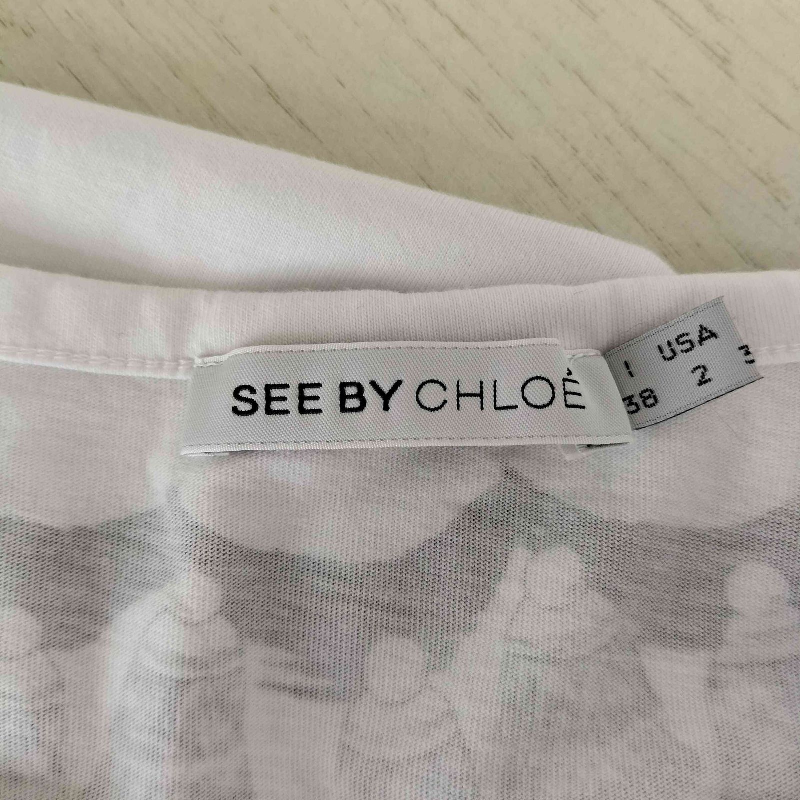 シーバイクロエ SEE BY CHLOE Uネック プリント Tシャツ