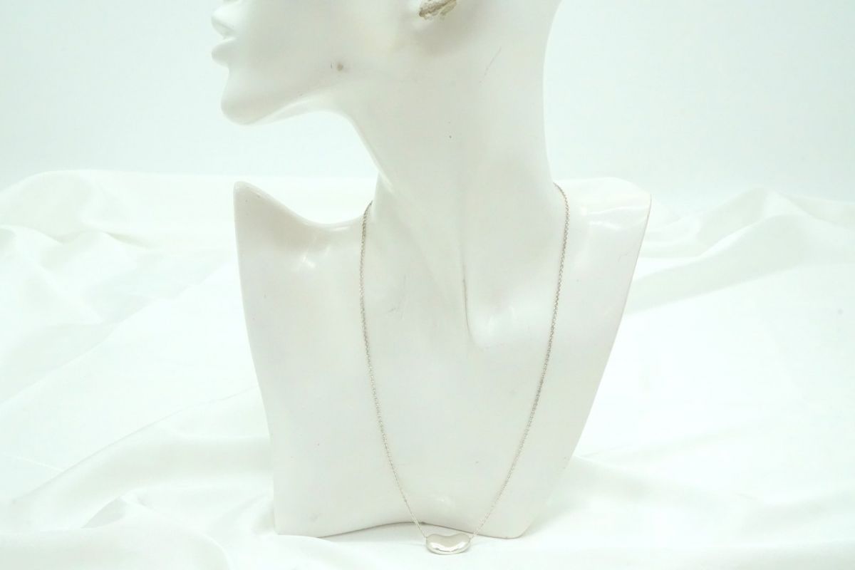 ティファニー ビーン ラージ ネックレス エルサペレッティ SV925 銀 シルバー TIFFANY-Co. 3847j