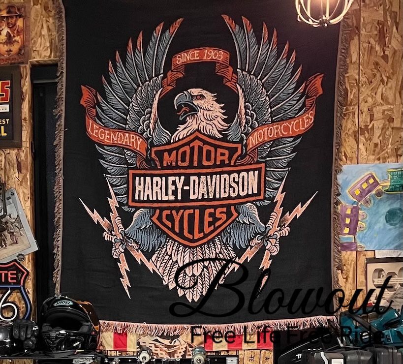 ハーレー ラグ タオルケット ブランケット ビンテージ パン ナックル 1
