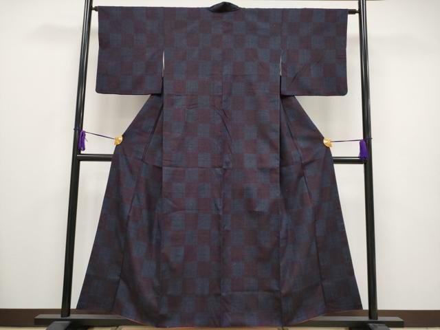 平和屋着物○本場結城紬 重要無形文化財 結城紬 蚊絣 間道 正絹