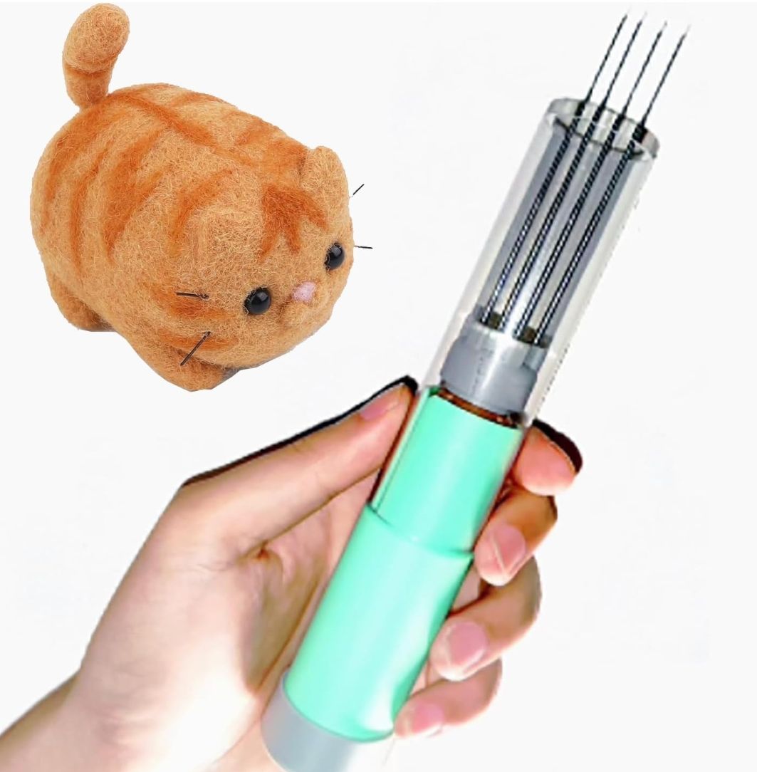 電動フェルトニードルマシンキット 電動ウールフェルトツール 素早いフェルト作りのためのニードルフェルトマシン ストローク2cm 透明シェル フェルト用 大人用ウールフェルトクラフトキット