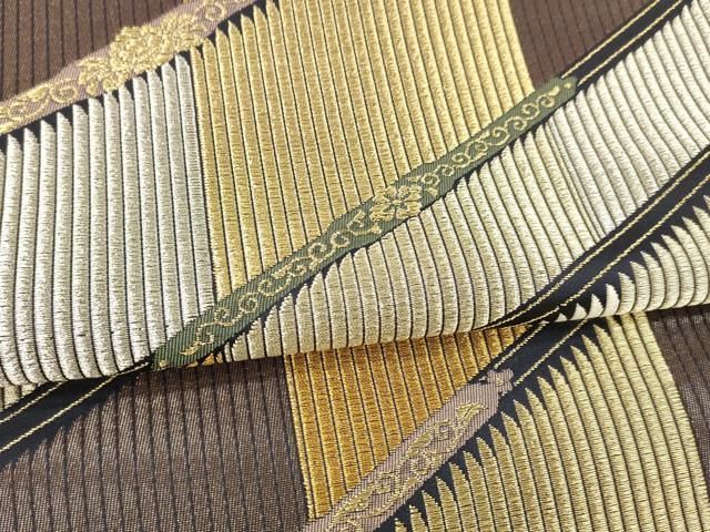 平和屋着物●六通柄袋帯　洛中秘蔵鎧文　金銀糸　正絹　逸品　DAAW4263cm 平和屋着物○六通柄袋帯 洛中秘蔵鎧文 金銀糸 正絹 逸品 DAAW4263cm