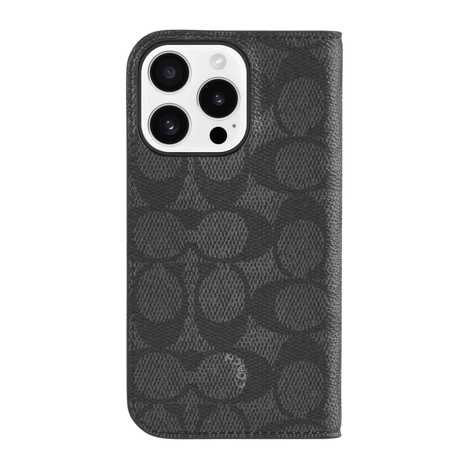 iPhone 16 Pro ケース 手帳型 フォリオ Folio Case 正規品 コーチ (Signature C Charcoal) [Signature C Charcoal]