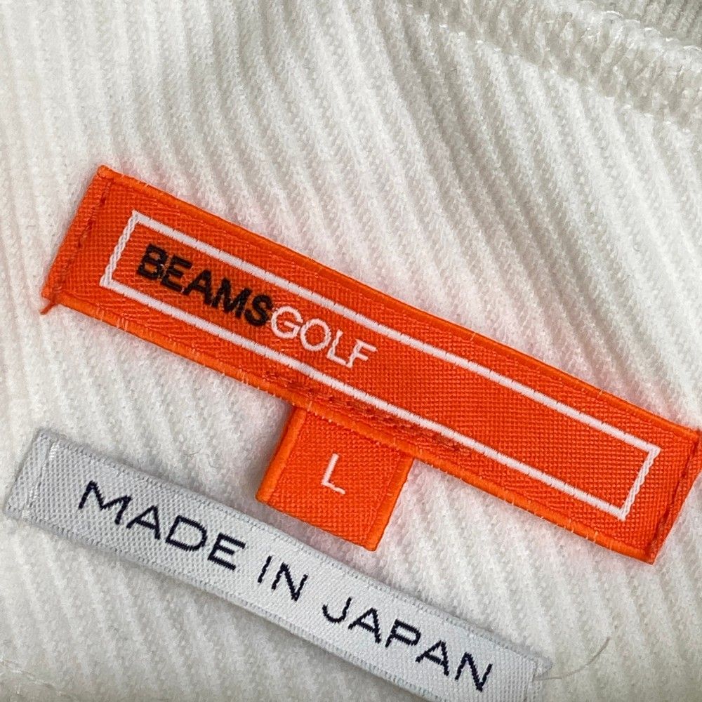 サイズ：L BEAMS GOLF ビームスゴルフ  長袖ハイネックTシャツ  ホワイト系 [240101466248] ゴルフウェア メンズ ストスト サイズ：L BEAMS GOLF ビームスゴルフ ハイネック 長袖Tシャツ