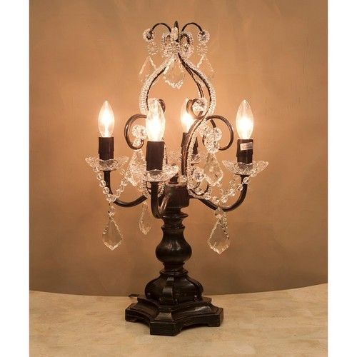 LED電球対応☆ガラスシャンデリア☆4灯テーブルランプ ケウェウス