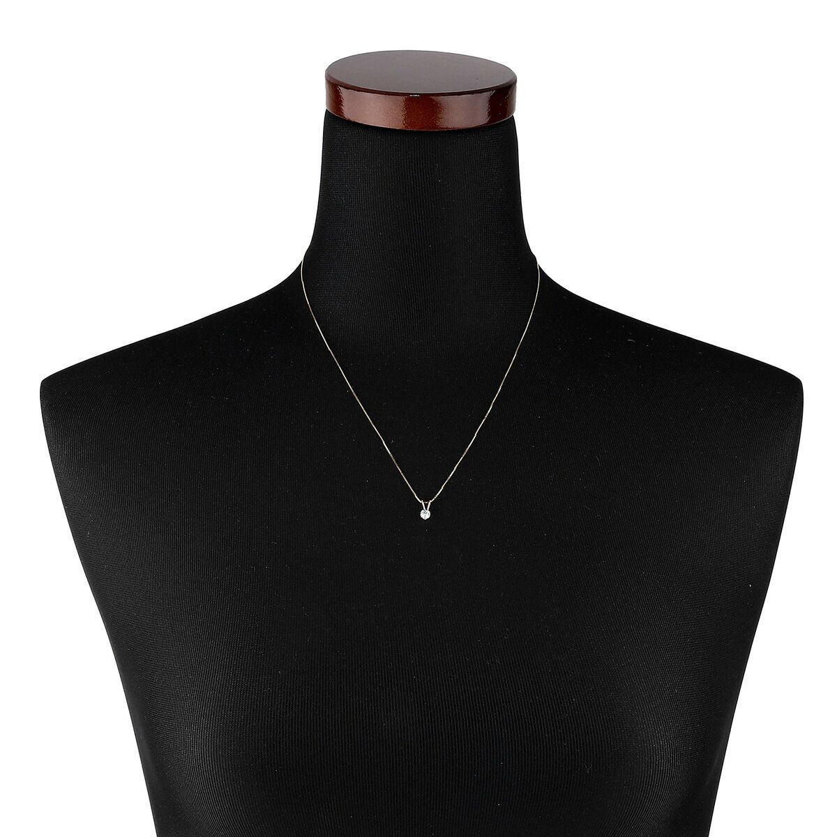 1粒ペンダントネックレス ブルージルコン 3.9mm K14 中古 プレラブド  