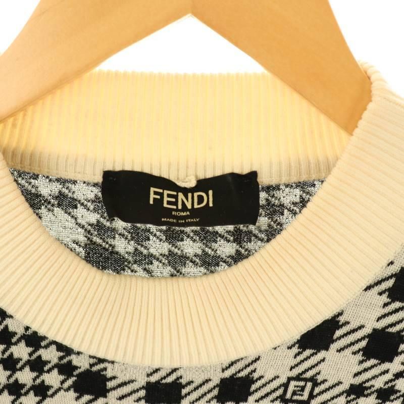 フェンディ FENDI FZX089 AL3Y 千鳥柄 FF ハイゲージニット