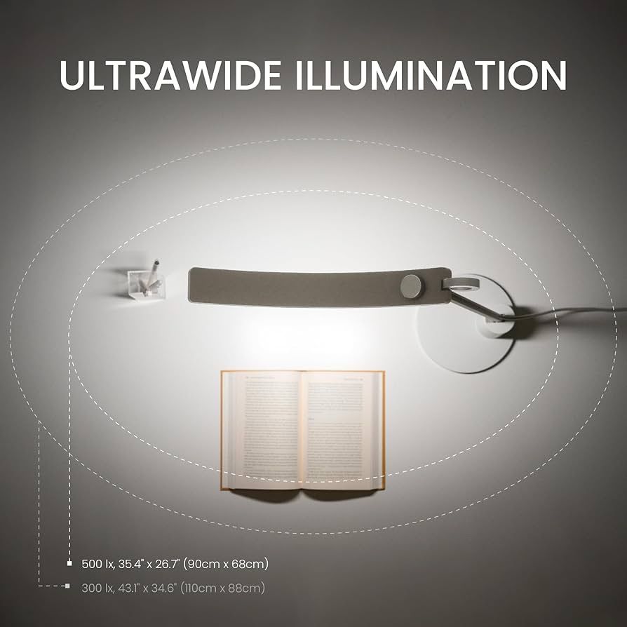 BenQ Genie e-Readingテーブルランプ - 小型作業スペースに適した明るい照明 調光 13色モード 自動調光 アイケアライト ホームオフィス 読書 学習 工芸 マットゴールドに適しています