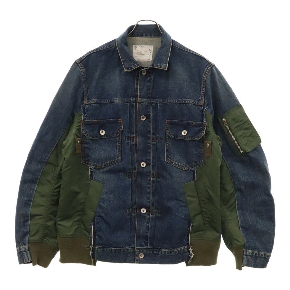 sacai サカイ デニム MA-1 ドッキングジャケット 再構築 Sacai (サカイ) 20AW Denim × MA-1 Jacket 再構築 ドッキング