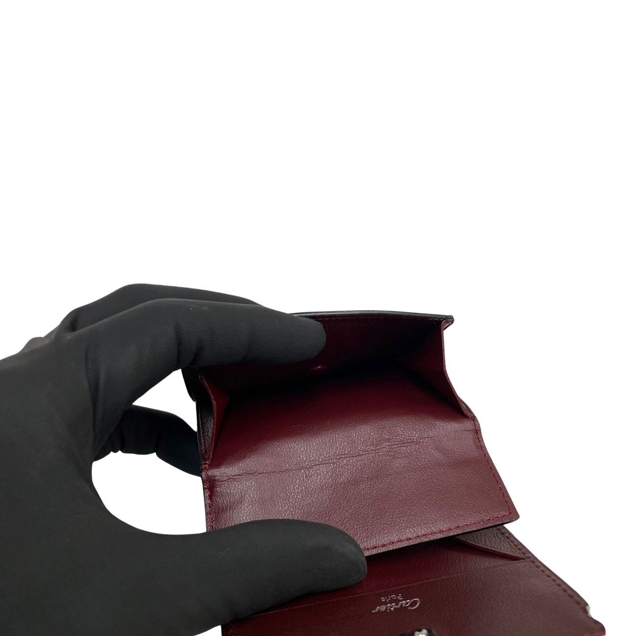 未使用✨ Cartier カルティエ 小銭入れ　レザー 未使用保管品 CARTIER カルティエ マストライン ロゴ 刻印 レザー 本革
