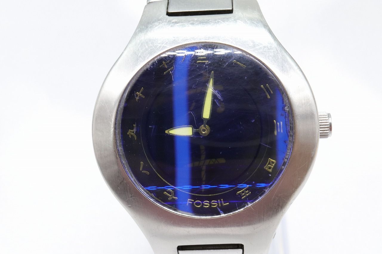 W27-88】レア 電池交換済 FOSSIL フォッシル 漢数字 腕時計 - メルカリ