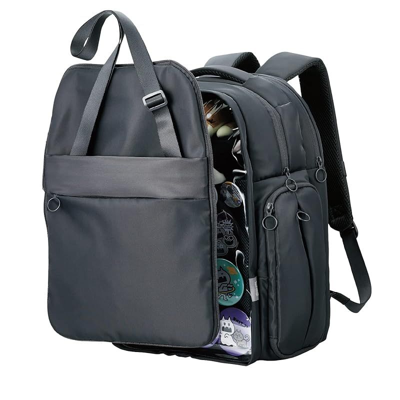 エレコム バックパック 推しごとバッグ 痛バッグ Lサイズ フロントパーツ着脱 擬態モード 推し活モード ブラック BM-OGBP02LBK