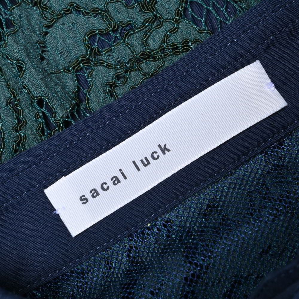 美品!! sacai luck バックレースシャツ sacai luck バックレース切替 コットン シャツ - メルカリ