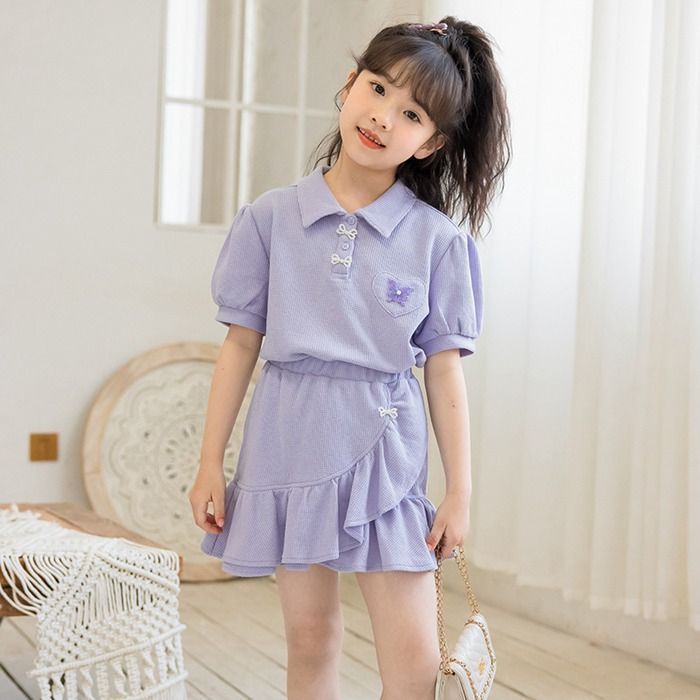 子供服 女の子 セットアップ 夏服 半袖ｔシャツ スカート 上下2点セット キッズ ガールズ ダンス服 スポーツウェア カジュアル ルームウェア 普段着 洋服 120-170cm ジュニア服 2cq7202