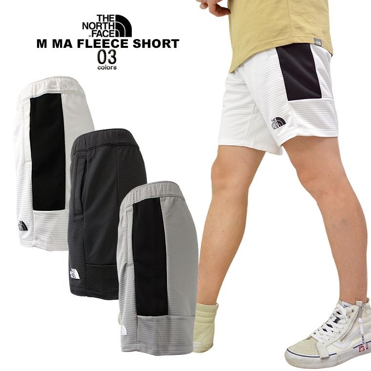 THE NORTH FACE ノースフェイス フリースショートパンツ M MA FLEECE SHORT 裏毛 ショーパン ハーフパンツ スウェットパンツ 短パン  ランニング トレーニングウェア MELD GREY/TNF BLACK