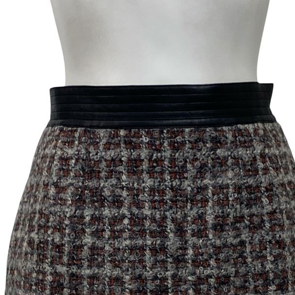 フェンディ FENDI ツイードスカート タイト 膝丈 グレー系 ウール アルパカ 40 S 7号 レディース S5V360