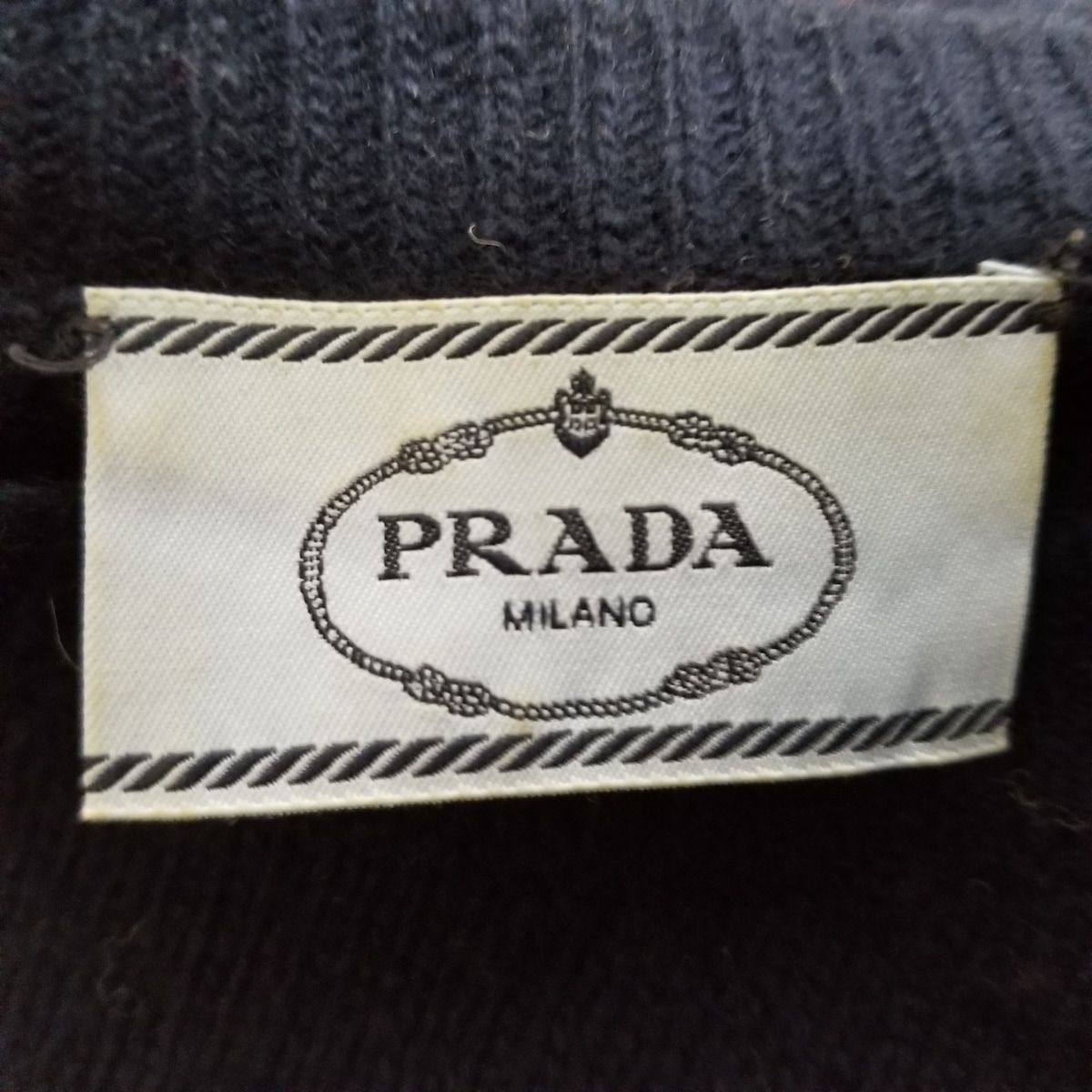 PRADA(プラダ) 半袖セーター サイズ38 S レディース - ダークネイビー 