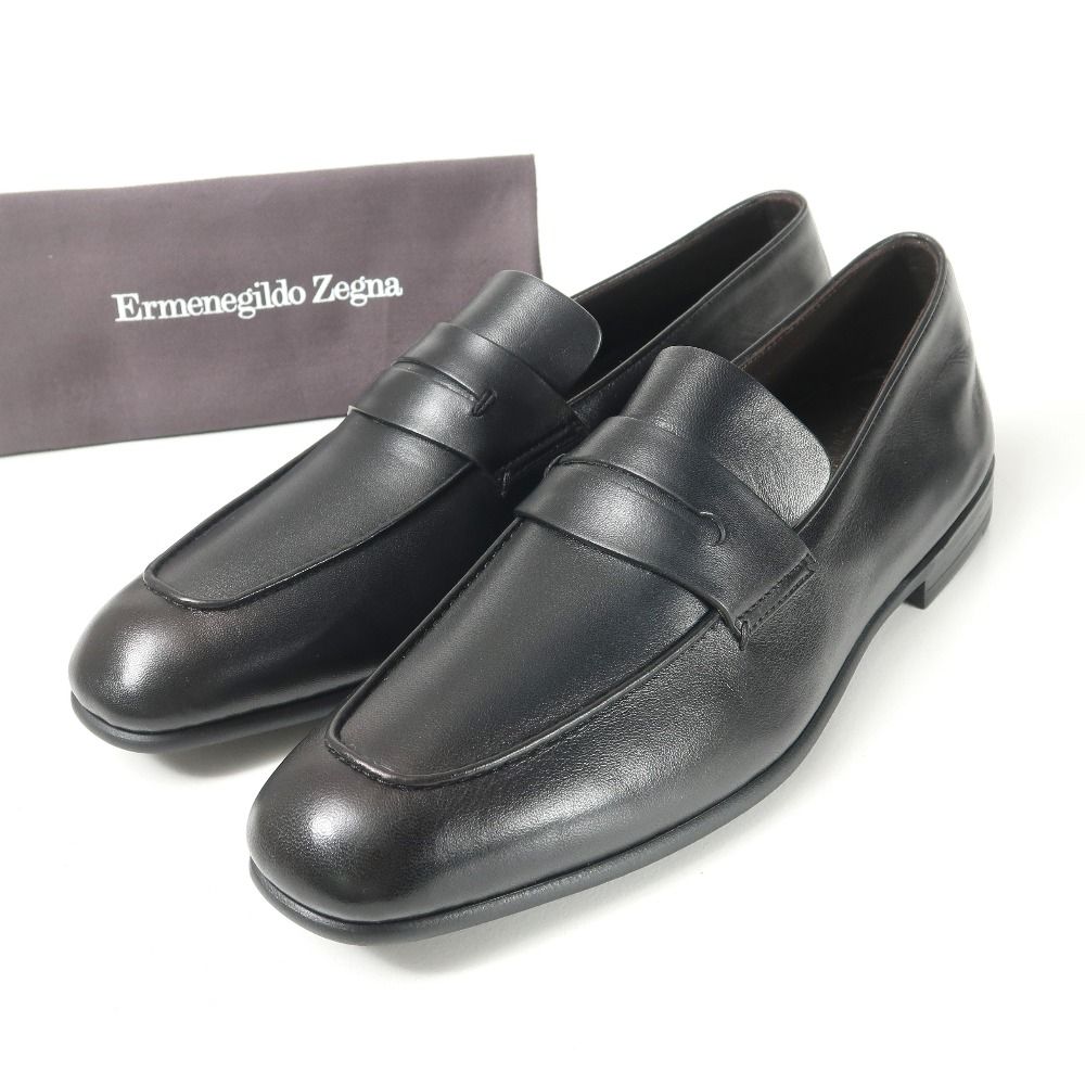 □美品□Ermenegildo Zegna エルメネジルド ゼニア MOCASSINO L