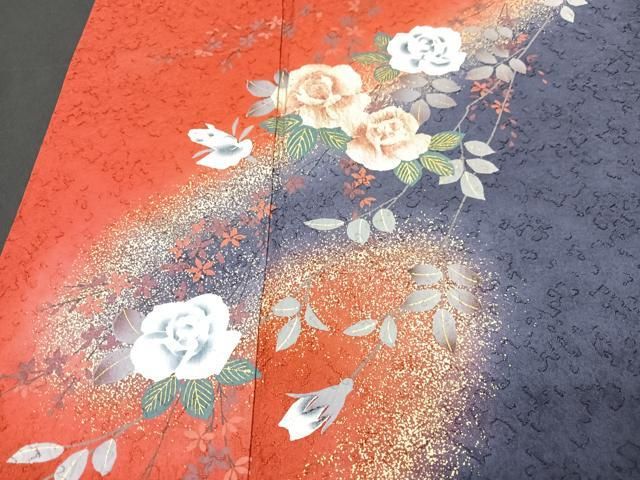振袖セット　豪華振袖　正絹　薔薇　 暈し染め　やまと誂製 平和屋着物□豪華振袖 流水花文 暈し染め 金彩 やまと誂製 正絹