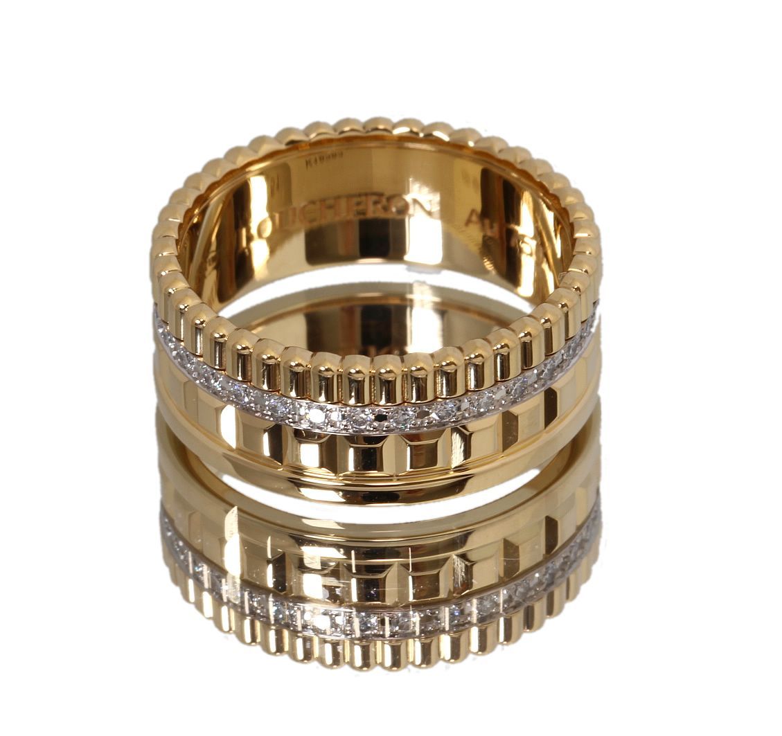 極美品 ブシュロン BOUCHERON キャトル ラディアント ダイヤ リング YG