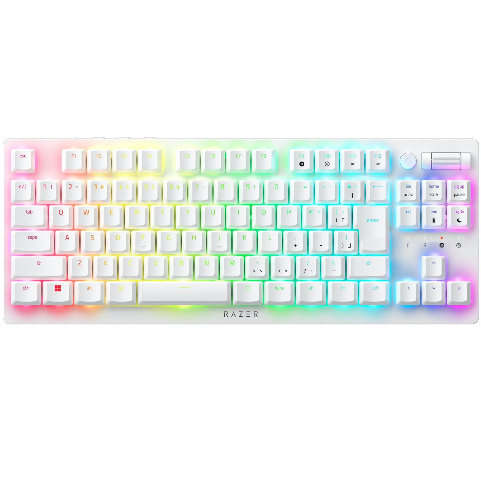 Razer レイザー DeathStalker V2 Pro Tenkeyless JP White Edition Linear Optical Switch トップクラスのワイヤレス2.4GHz|Bluetooth 接続と薄型オプティカルスイッチを搭載し