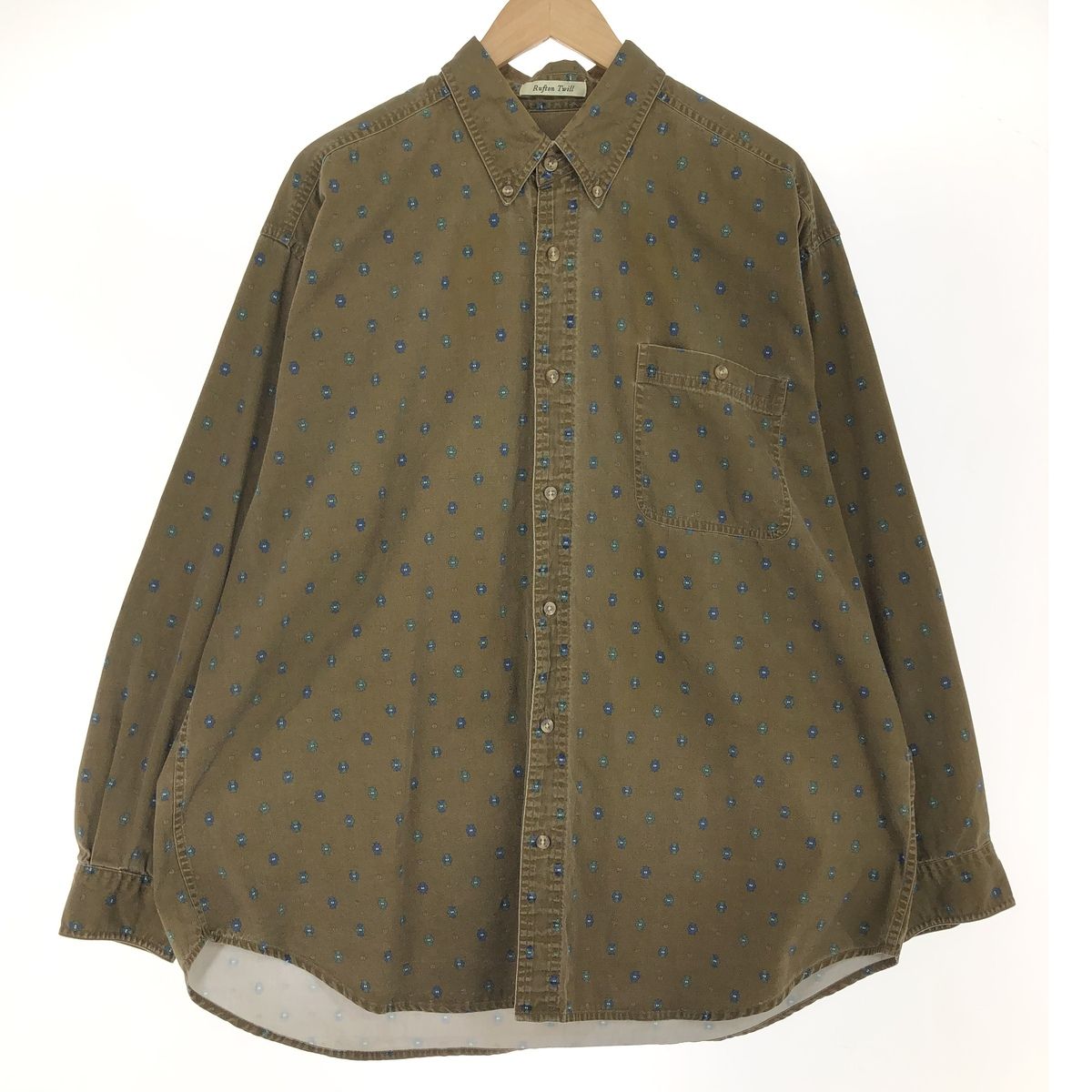 古着 エディーバウアー Eddie Bauer 総柄 長袖 ボタンダウンシャツ メンズXL相当/eaa485687