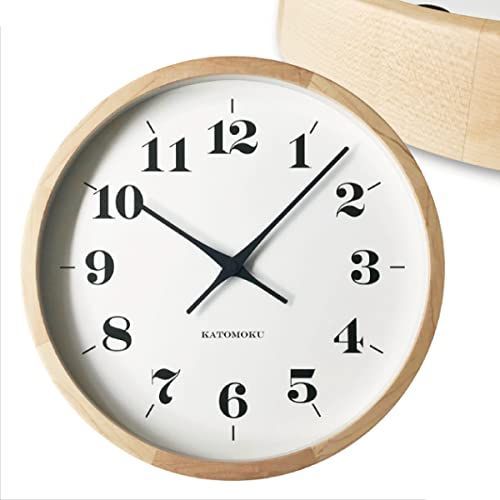 電波時計 KATOMOKU muku clock 12 H.メープル 電波時計 連続秒針