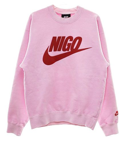 ナイキ NIKE × NIGO 24AW NRG CREW FLEECE PINK XS FV5941-621 ニゴー クルー フリース ピンク トレーナー ロゴ 裏起毛 ブランド古着ベクトル 250621