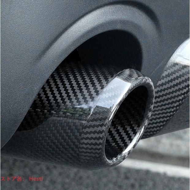 高品質 ドライカーボン製　BMW MINI ミニ　F54 F55 F56 F57　カーボン製　マフラーカッター2個セット　