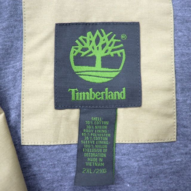 Timberland シェルジャケット 2XL ベージュ コットン ナイロン 撥水加工 ビッグサイズ