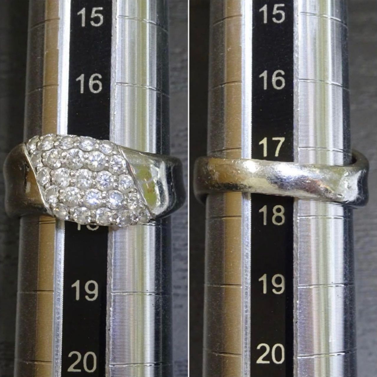 プラチナ pt900 三越ジュエリー 天然ダイヤモンド 1.00ct 幅広 
