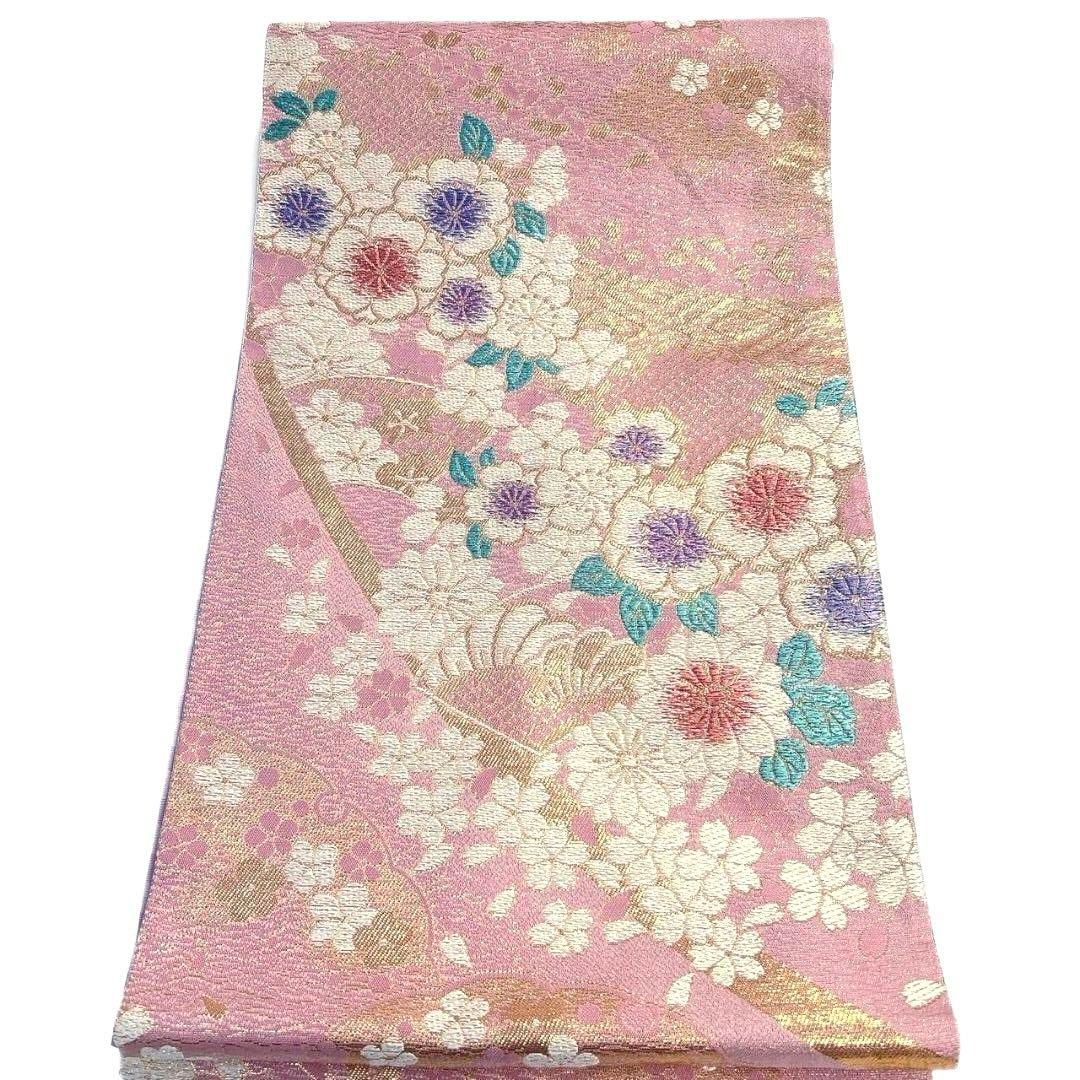未着用 袋帯 振袖帯 桜花模様 金糸 錦糸 着物 071a p - メルカリ