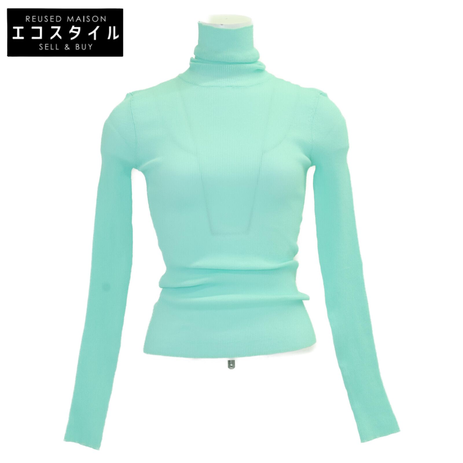 ENFOLD エンフォルド 23AW ﾗｲﾄﾌﾞﾙｰ ﾎﾟﾘｴｽﾃﾙ HIGH-NECK PULLOVER 38