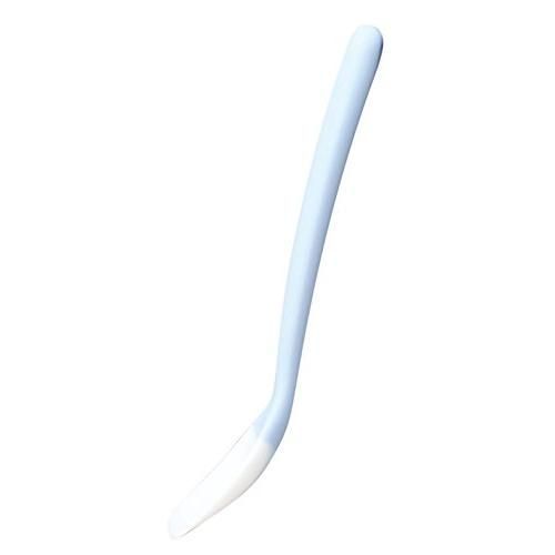 マーナ marna 残さずすくえるヨーグルトスプーン 小 食洗機対応 ブルー 小さめサイズ 先端シリコーン 口当たり優しい すく