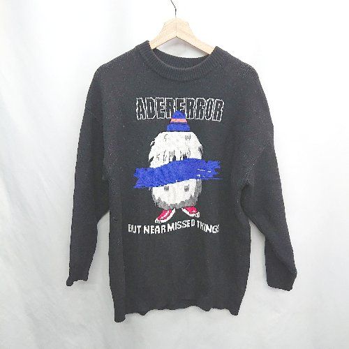 ◇ ⊇ ADERERROR アーダーエラー ロゴ入り ニット 長袖 セーター 