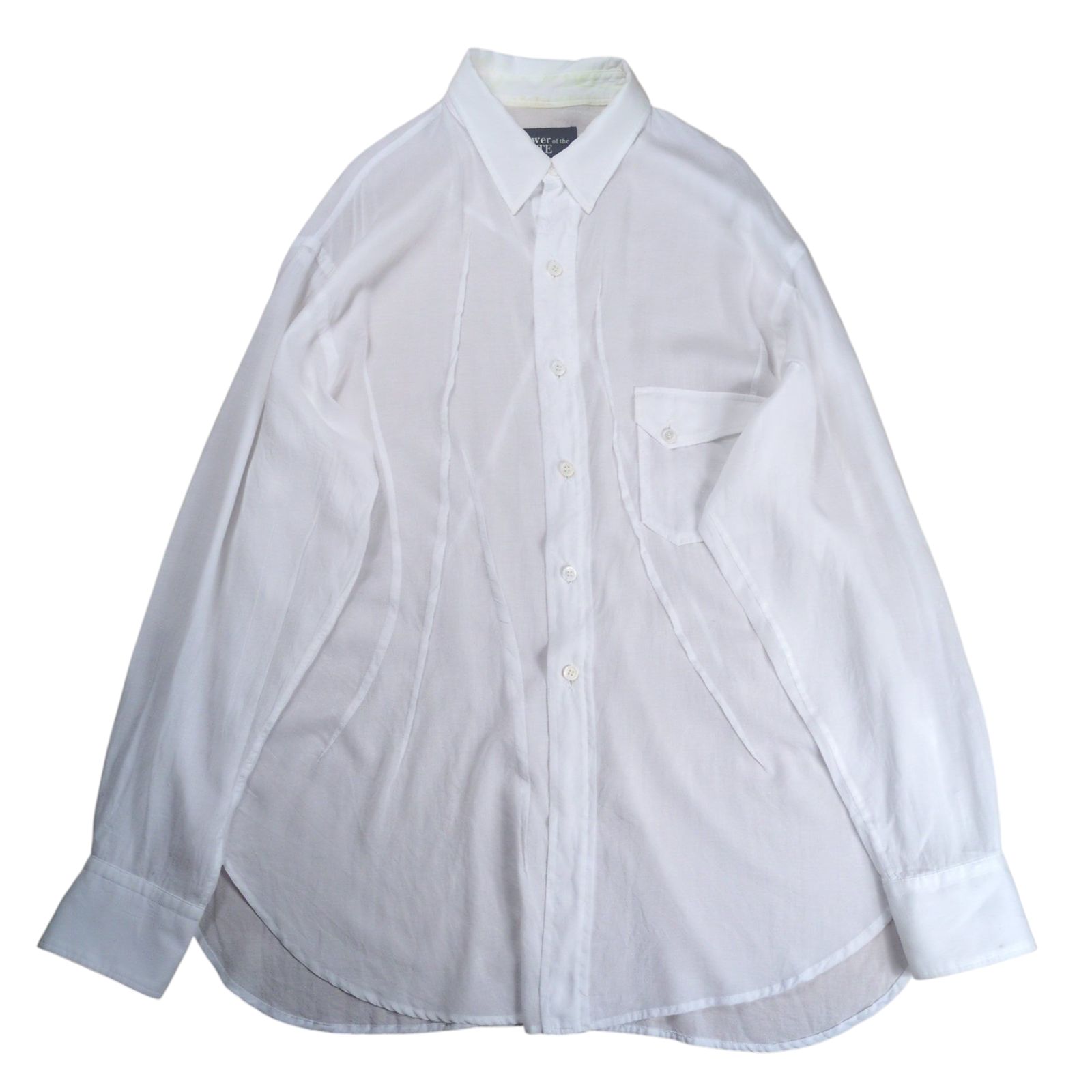 Yohji Yamamoto POUR HOMME power of the WHITE shirt P CELLULOSE LAWN J-FRONT DARTS SHIRT