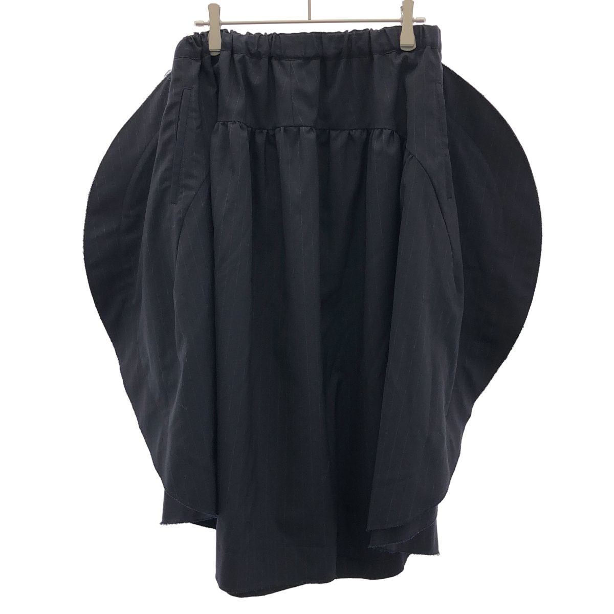 COMME des GARCONS COMME des GARCONS コムデギャルソンコムデギャルソン 17SS ウールギャバジンストライプバルーンスカート RS-S012 ネイビー S