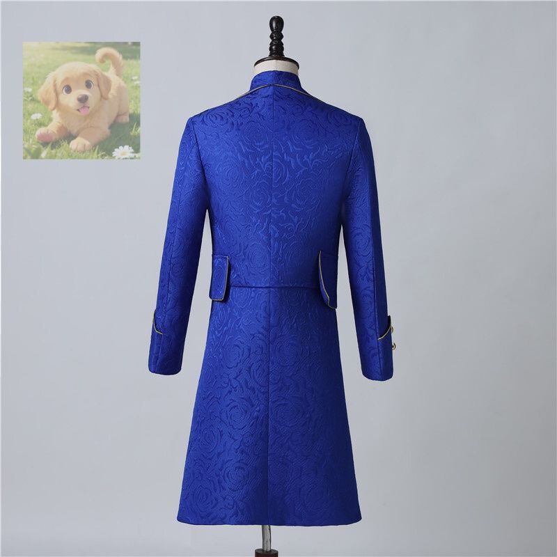 メンズ スーツ ロングジャケット ロイヤルブルー タキシード 王子 宮廷M L-6XL演歌 歌手衣装DJ舞台衣装コスプレ