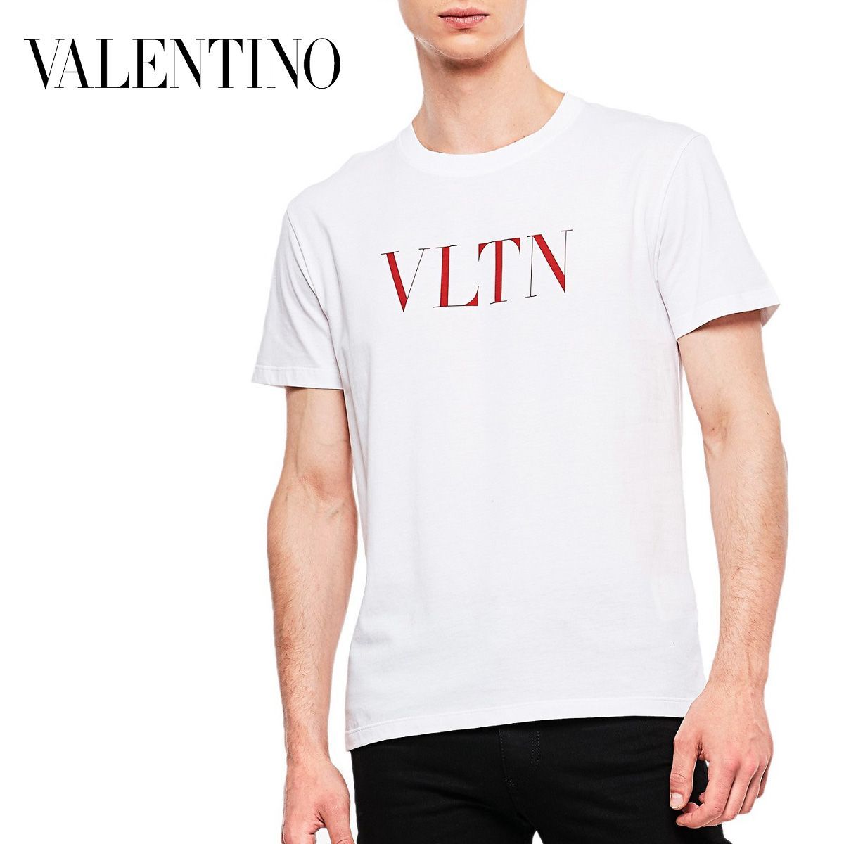 8 VALENTINO ホワイト×レッド VLTN ロゴ Tシャツ - メルカリ