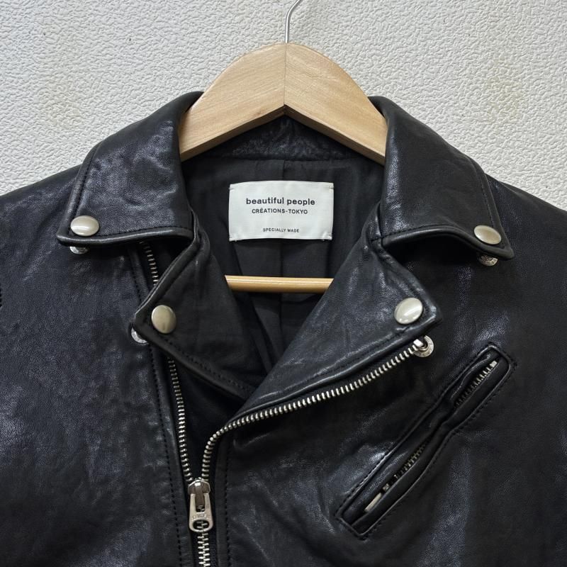 beautiful people ビューティフルピープル ジャケット 上着 レザージャケット 1645402401 羊革 ラムレザー ダブル ライダース