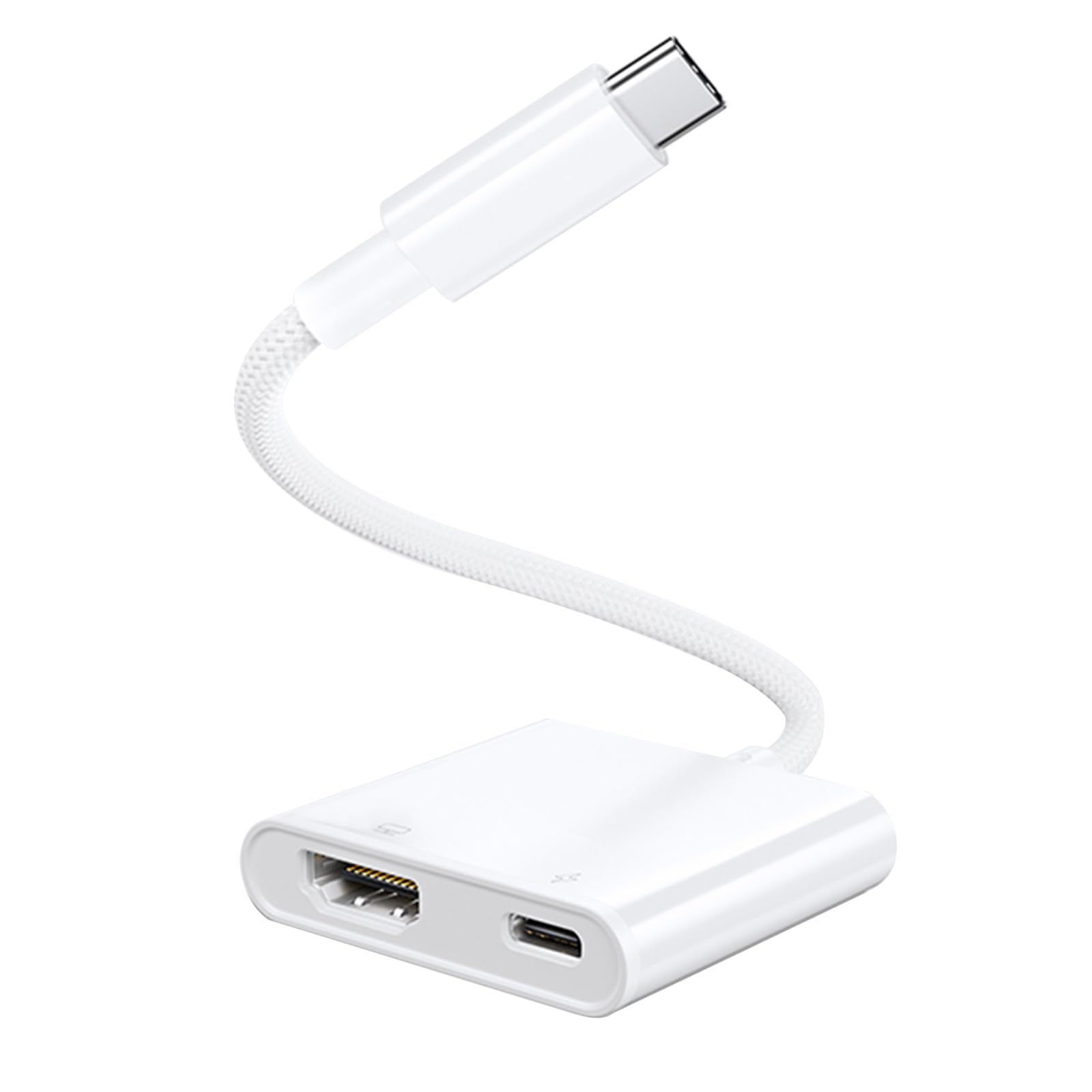 MacBook iPad iphone15 解像度 Air/Pro、iPad 60Hz 変換アダプター 2in1 編組ケーブル PD急速充電ポート Pro、iMac、Surface +タイプC 変換アダプタ HDMI C 映像出力]タイプ Book、Chrom