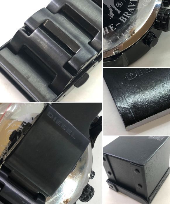  04 w 4699∞ DIESEL ディーゼル 腕時計 ミスターダディー DZ 7312 ブラック コマあり レザーベルト 時計