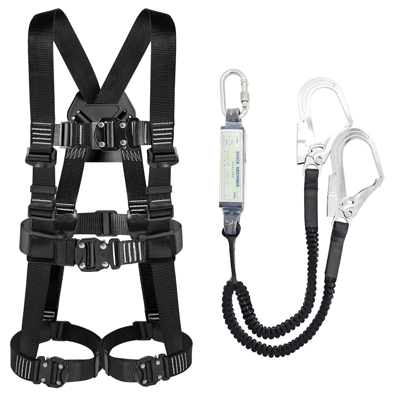 光円電工 フルハーネス 新規 全帯 M-L 新規格 フルハーネス安全帯 新規格 セットフルハーネス安全帯 2丁掛け 墜落制止用器具 ＆ 伸縮式ダブルランヤード ワンタッチバックル 肩パット付き 全方位保護フルハーネス 懸垂下降 安全確保 全身保護
