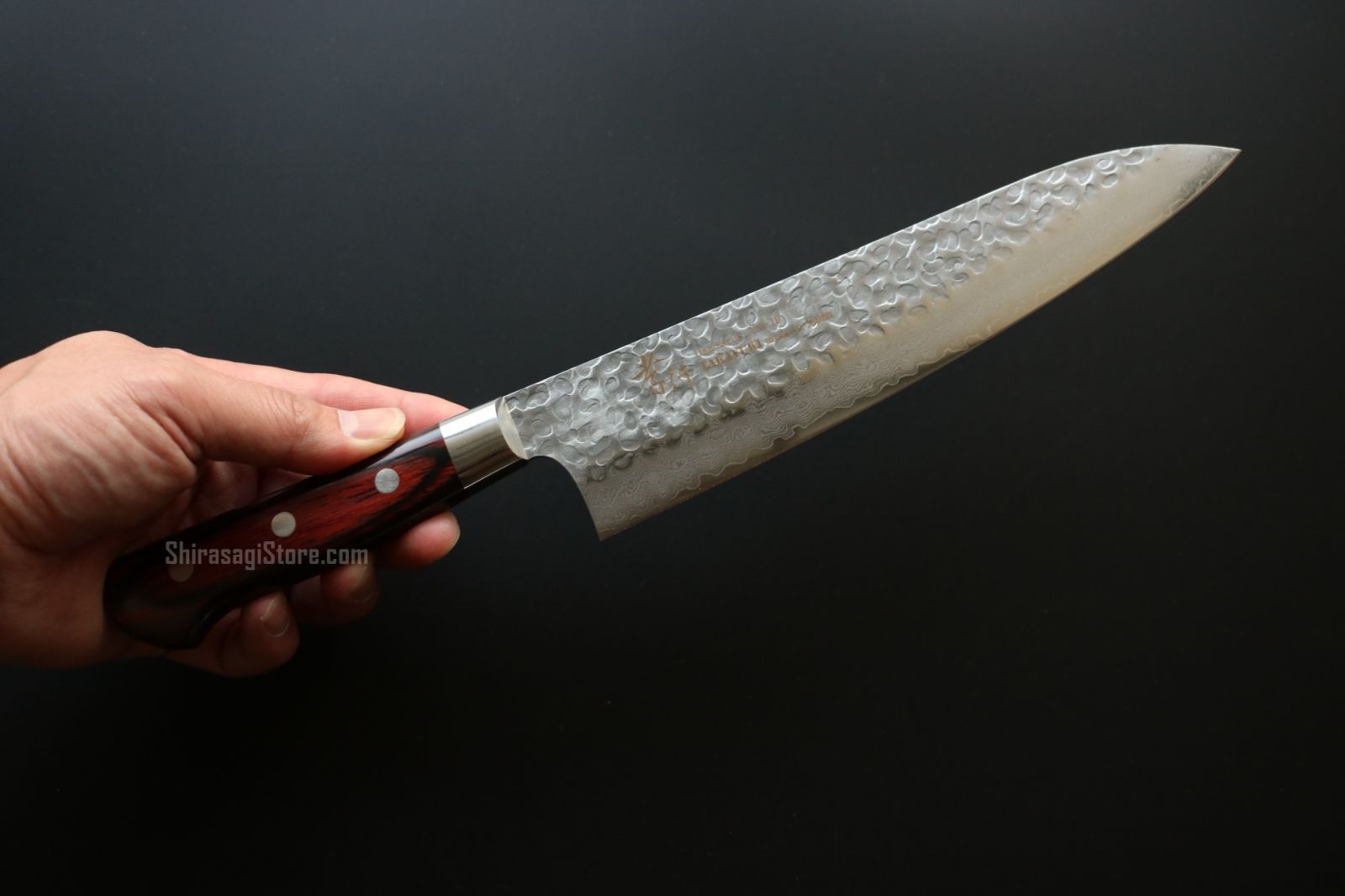 堺孝行 牛刀 包丁 VG10鋼 槌目 ダマスカス33層 240mm 07396 WWW_SKLAD-KIRPICHA_RU