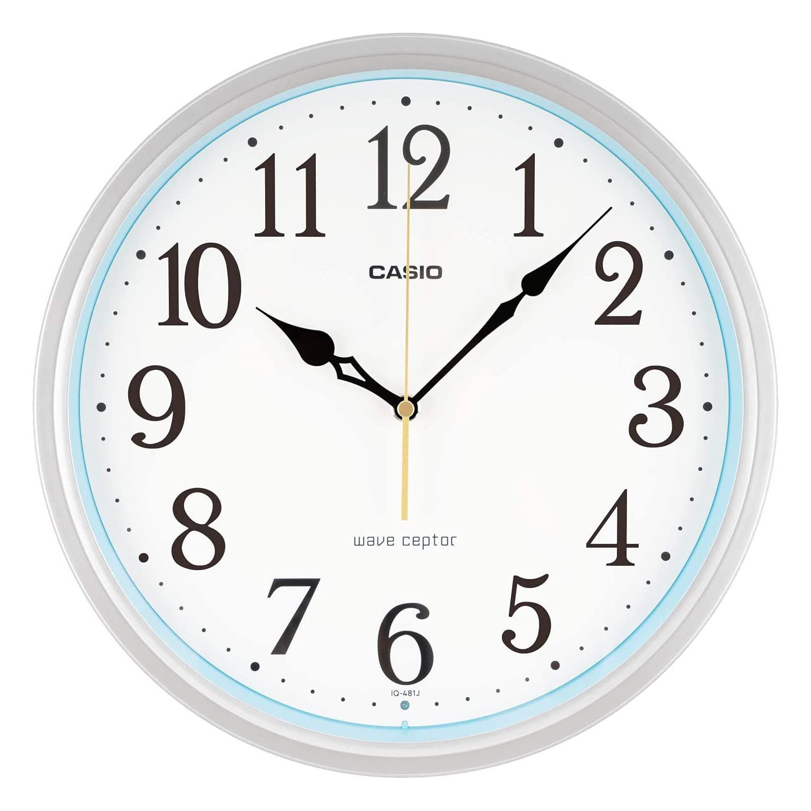 【新着商品】シルバー 電波 直径30.5cm 掛け時計 アナログ 夜間秒針停止 CASIO(カシオ) IQ-481J-8JF