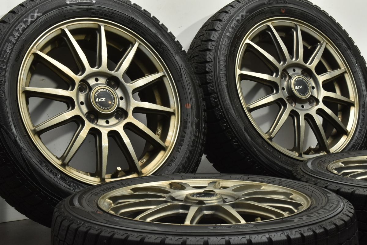 バリ溝 LCZ 14in 4.5J 45 PCD100 ダンロップ ウィンターマックス WM02 155|65R14 N-BOX N-ONE デイズ サクラ アルト ワゴンR タント