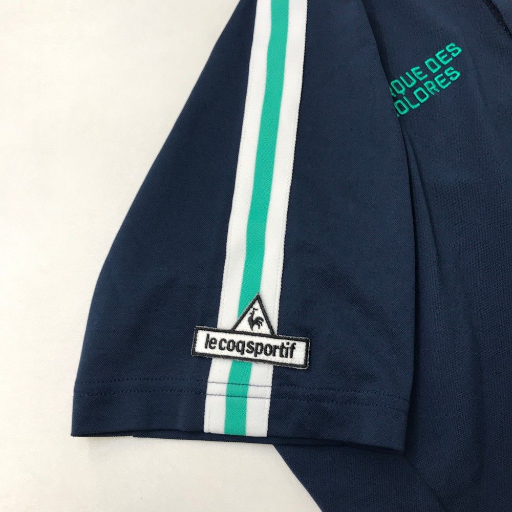 サイズ：M LE COQ GOLF ルコックゴルフ  半袖ポロシャツ  ネイビー系 [240101456823] ゴルフウェア メンズ ストスト LE COQ GOLF ルコックゴルフ 半袖ポロシャツ ネイビー系 M