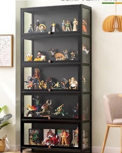 ショーケース 透明パネル フィギュア用 ラック ガラス棚 収納キャビネット